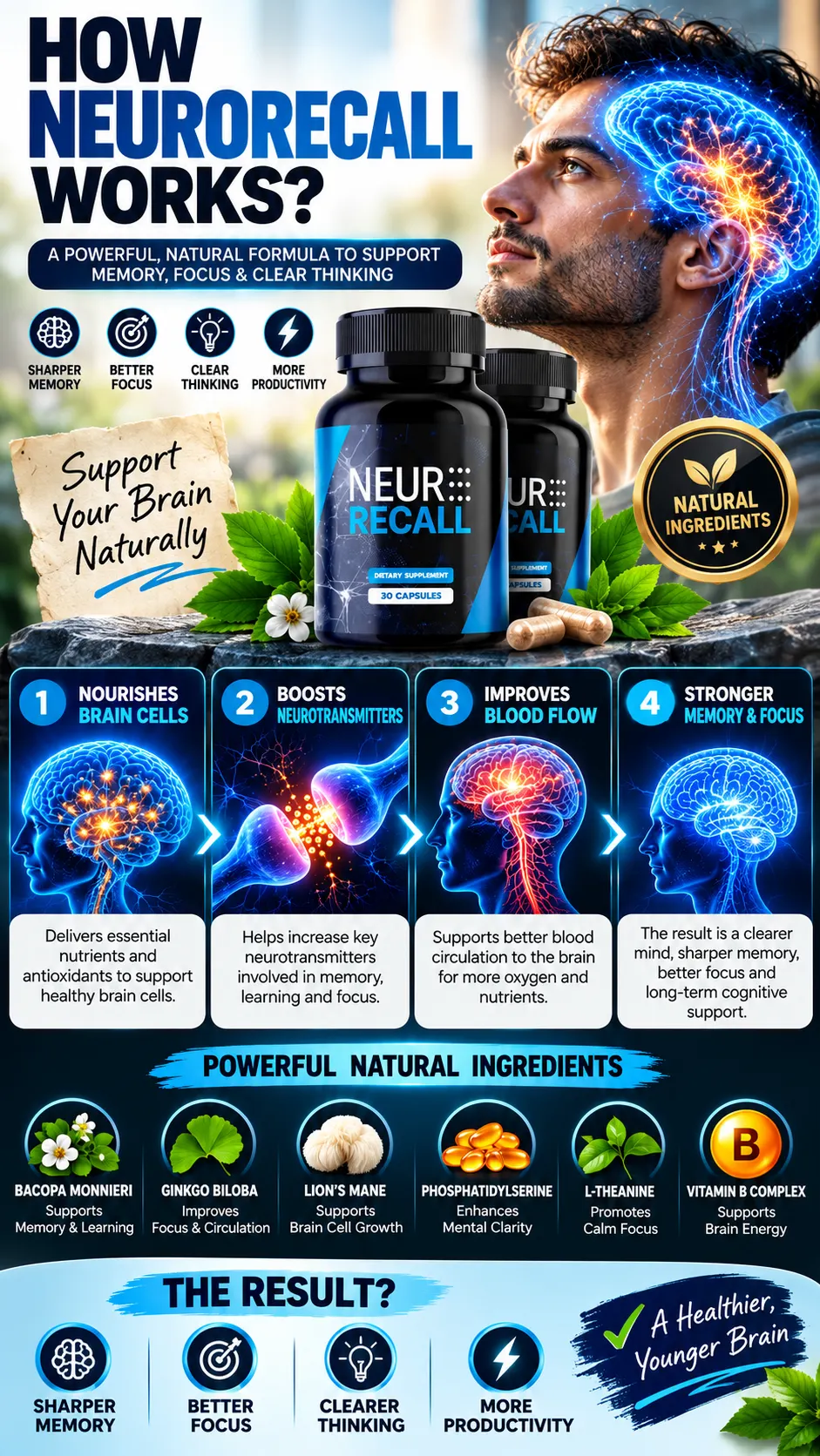 NeuroRecall logo with brain artwork